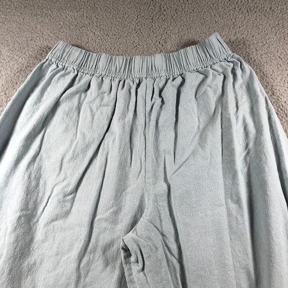 Laude The Label Pants Womens L Blue Crop Everyday Wide Leg Elastic Waist Lined - Picture 6 of 14